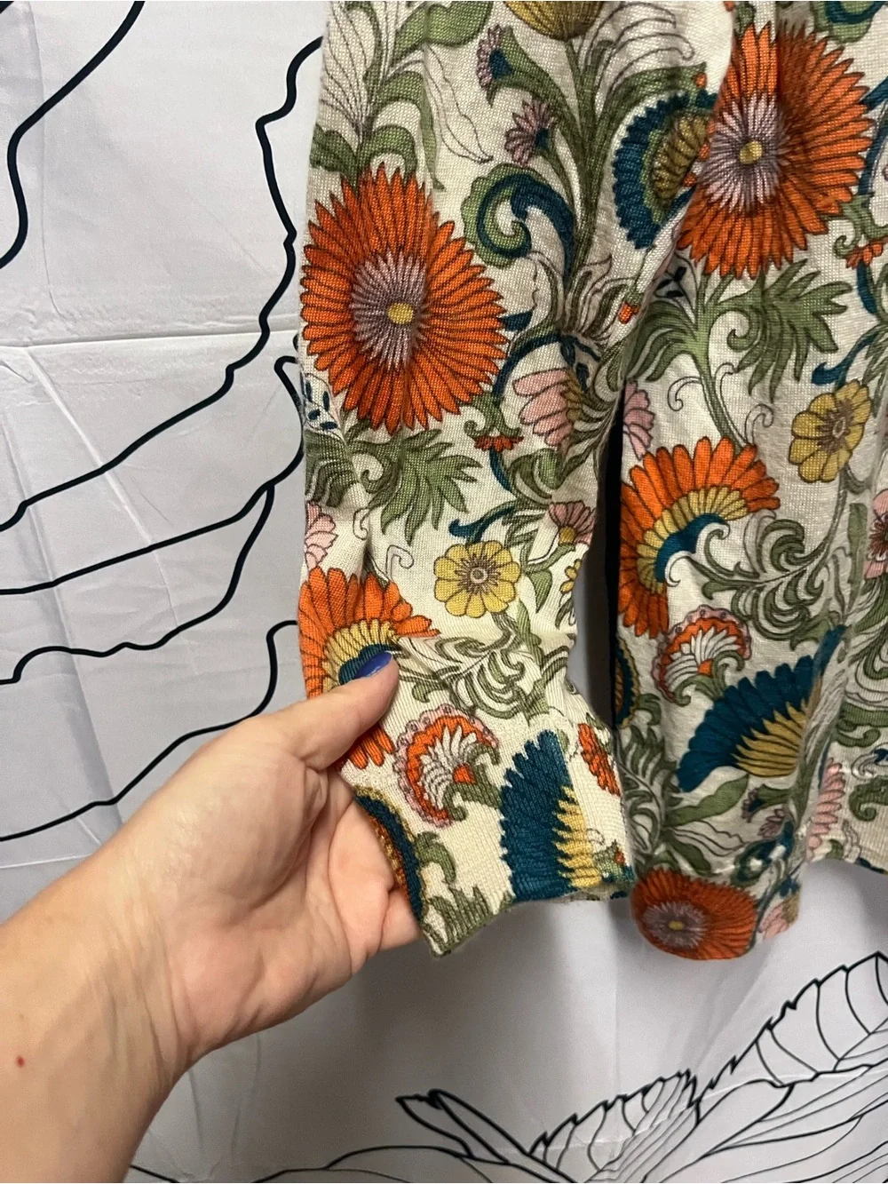 J. Crew 100% Merino Wool Botanical Print Crewneck Sweater (323)